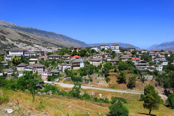 Panorama Cidade Gjirokastra Albânia — Fotografia de Stock