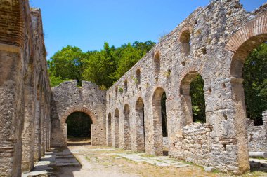 Butrint Ulusal Parkı 'ndaki Büyük Bazilika, Buthrotum, Arnavutluk