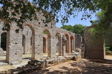 Butrint Ulusal Parkı 'ndaki Büyük Bazilika, Buthrotum, Arnavutluk