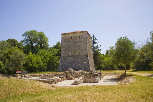 Torre Veneziana Nell Antica Città Del Parco Nazionale Butrint Buthrotum — Foto Stock