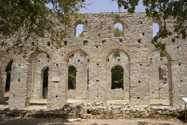 Gran Basílica Parque Nacional Butrint Buthrotum Albania — Foto de Stock