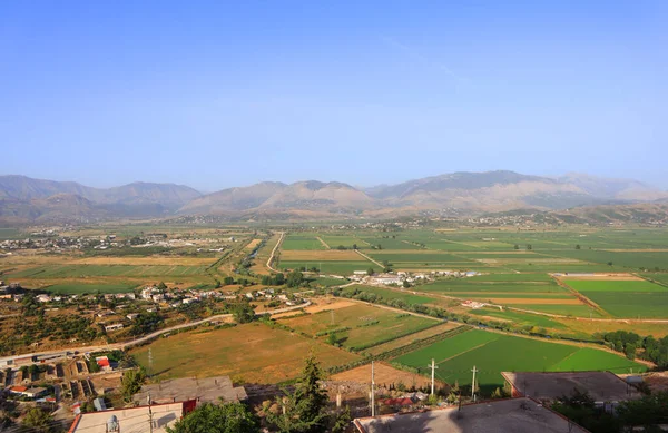 Panorama Van Vallei Vanaf Heuvel Saranda Albanië — Stockfoto