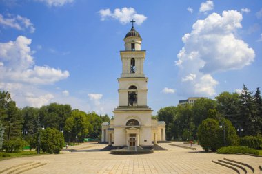 Moldova, Chisinau 'da İsa' nın Doğumu Katedrali ve çan kulesi