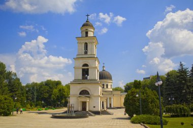 Moldova, Chisinau 'da İsa' nın Doğumu Katedrali ve çan kulesi
