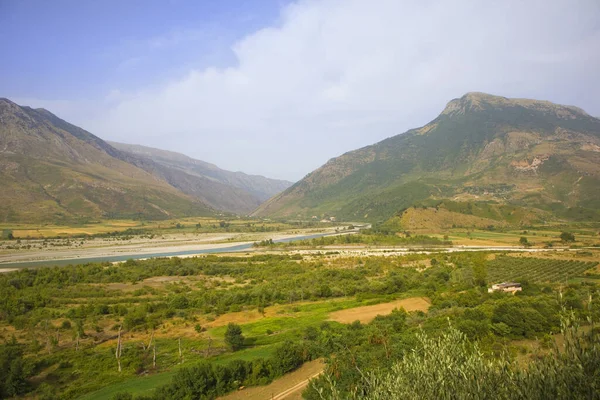 Panorama Della Valle Con Montagne Albania — Foto Stock