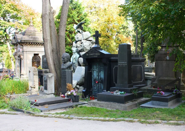 Гробницы на Лычаковском кладбище во Львове — стоковое фото