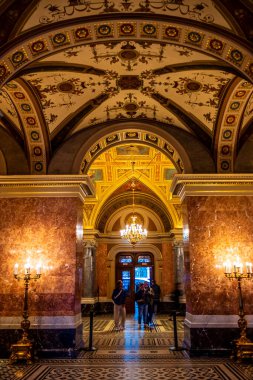  Macaristan 'ın Budapeşte kentindeki Macar Devlet Opera Evi' nin içi