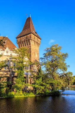 Macaristan, Budapeşte 'de güneşli bir günde Vajdahunyad Şatosu