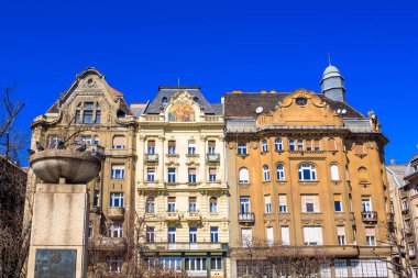 Macaristan 'ın Budapeşte şehrinde tarihi vintage evler