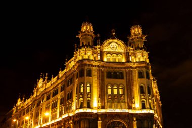 Macaristan, Budapeşte 'de gece vakti Gresham Sarayı