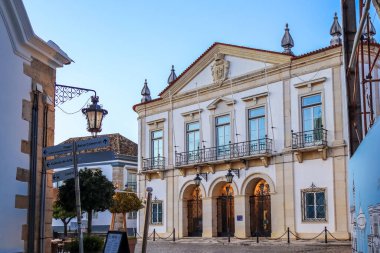 Faro, Algarve, Portekiz 'deki belediye binası manzarası