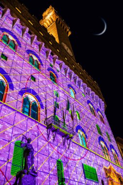 Vecchio Sarayı ve İtalya Floransa 'daki belediye binası.