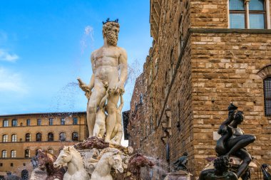 Neptün Çeşmesi, piazza della signoria, florence, İtalya