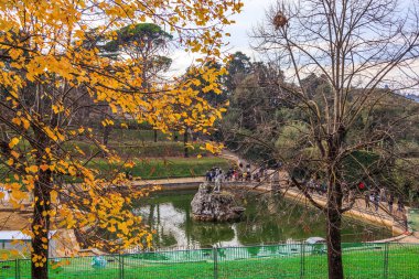 İtalya, Floransa 'daki Boboli Bahçeleri manzarası