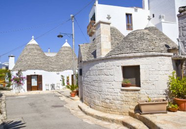 Geleneksel Trulli binaları Alberobello, İtalya