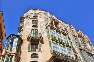 Palma, Mallorca, İspanya 'da balkonlu klasik ev Can Forteza Rey