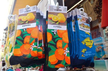 Soller, Balear Adaları, İspanya 'da satılık hatıra çoraplar.