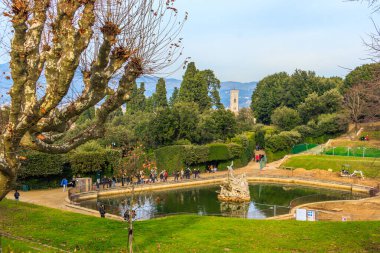 İtalya, Floransa 'daki Boboli Bahçeleri manzarası