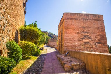Alcazaba - Malaga, İspanya 'da vintage fortess