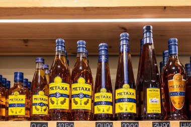 Metaxa is a unique Greek strong alcoholic drink for sale in Crete, Greece