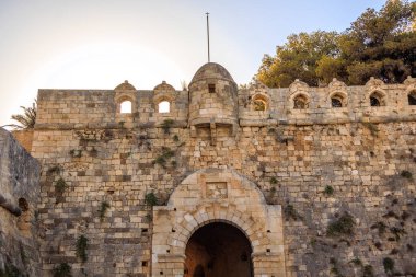 Yunanistan 'ın Girit kentindeki Rethymno Kalesine Giriş