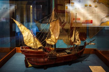 Las Palmas de Gran Canaria, İspanya 'nın Gran Canaria Adası' ndaki Columbus House 'da bulunan Kristof Kolomb' un üç gemisinden biri olan La Pinta 'nın müze modeli.