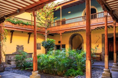 Las Palmas de Gran Kanarya 'daki Kolomb Evi Avlusu, Gran Kanarya Adası, İspanya