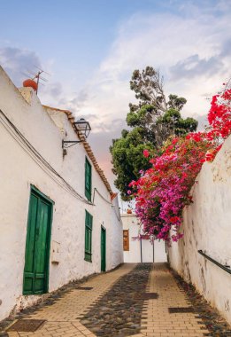 İspanya 'nın Gran Canaria Adası, Telde şehir merkezindeki tarihi evler