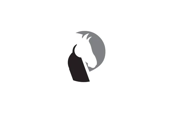Silueta Cabeza Caballo Para Negocios Deportivos Logotipo Empresa — Vector de stock
