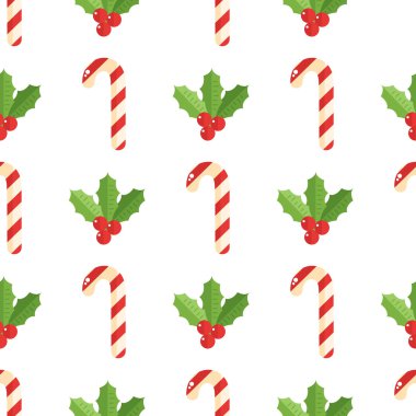 Noel arka plan, noel elemanları ile vektör dikişsiz desen