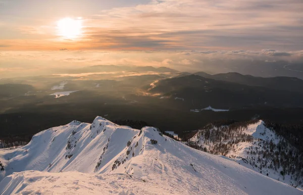 Paisagem Inverno Montanhas — Fotografia de Stock