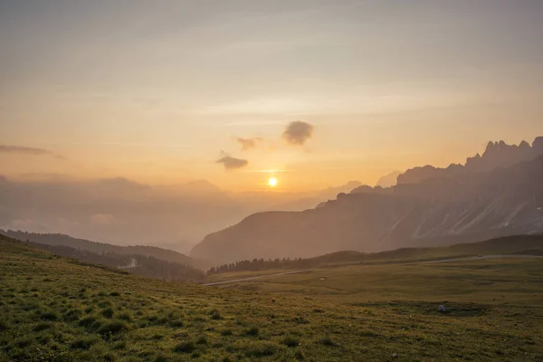 Hegyi Panorámával Dolomitok Felõl Passo Giau Mint Nézett Ból Duklai — Stock Fotó