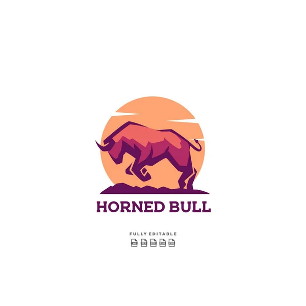 Bull Egyszerű Kabala Logó — Stock Vector