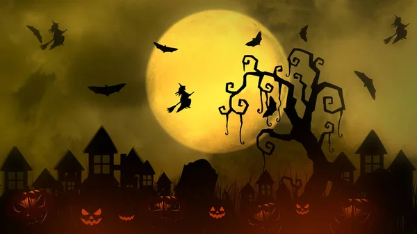 Halloween Kísértetjárta Ház Hátterek — Stock Fotó