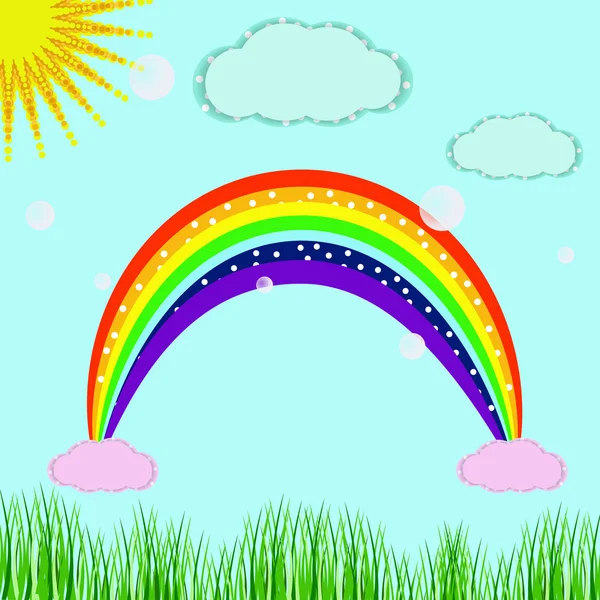 Rainbow bulutlar ve güneş ile