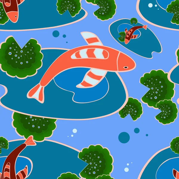 Goldfish gölet ve lilyum