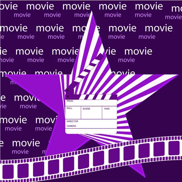 Cartaz de filme de Hollywood roxo — Vetor de Stock