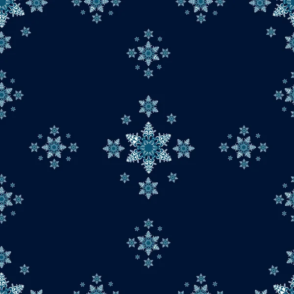 Snowflake mönster på natthimlen Stockillustration