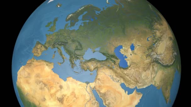 Ukraine extruded. Blue Marble. — Stock Video