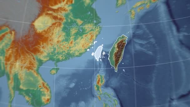 Taiwan e Globe. Rilievo — Video Stock