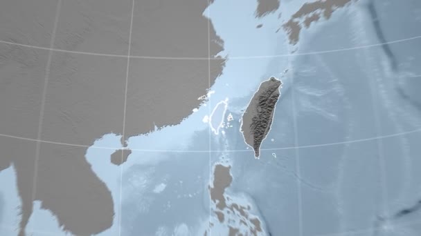 Taiwan und Globus. Unebenheiten — Stockvideo