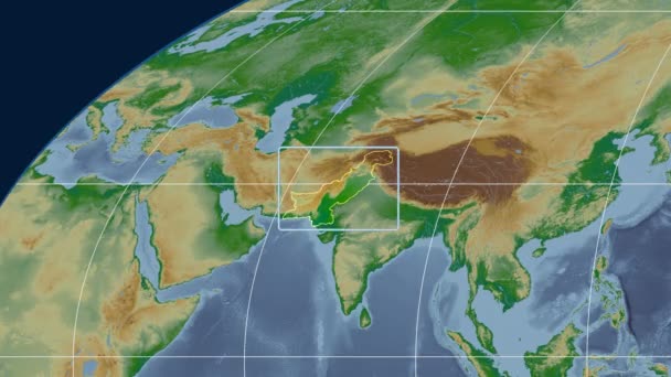 Pakistan D Tube Zoom Mollweide Projection Bumps Shaded Stock Video Pakistan D Tube Zoom Mollweide Projection Bumps Shaded Stock Video