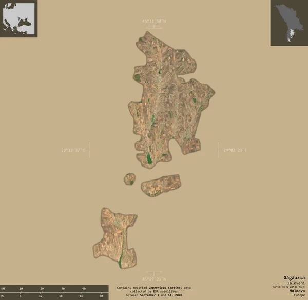 Gagausien Autonomes Gebiet Der Republik Moldau Satellitenbilder Von Sentinel Form — Stockfoto