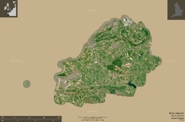 Somerset Nord Autorité Unitaire Royaume Uni Imagerie Satellite Sentinel Forme — Photo