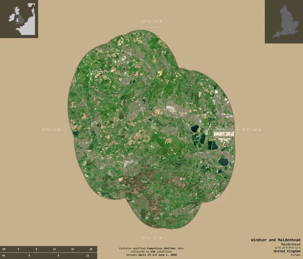 Windsor Maidenhead Distrito Metropolitano Del Reino Unido Imágenes Satelitales Sentinel — Foto de Stock