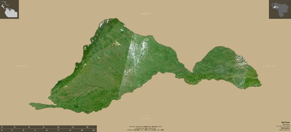 Barinas Venezuela Satellitbilder Från Sentinel Form Isolerad Solid Bakgrund Med — Stockfoto