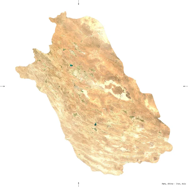 イランの州 センチネル 2衛星画像 白い固体に隔離された形 首都の場所 修正されたコペルニクスセンチネルデータが含まれています — ストック写真