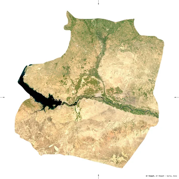 Raqqah Provincie Syrië Sentinel Satellietbeelden Vorm Geïsoleerd Witte Vaste Stof — Stockfoto