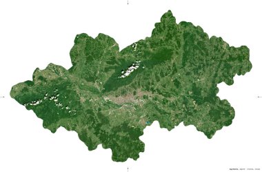 Zagrebacka, Hırvatistan Eyaleti. Sentinel-2 uydu görüntüleri. Beyaz üzerinde izole edilmiş şekil. Tanımı, başkentin yeri. Değiştirilmiş Kopernik Sentinel verileri içerir