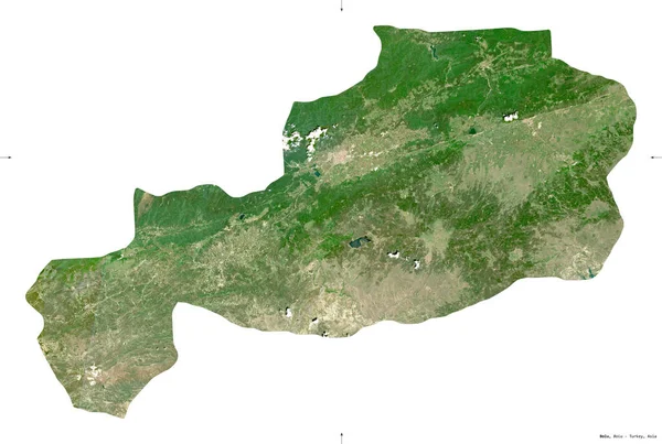 Bolu Provincie Turecko Sentinel Satelitní Snímky Tvar Izolovaný Bílém Popis — Stock fotografie